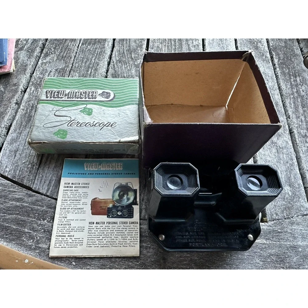 Vintage Sawyers View-Master Viewer 1950s Stereoscope In Box With 19 Reel Sets